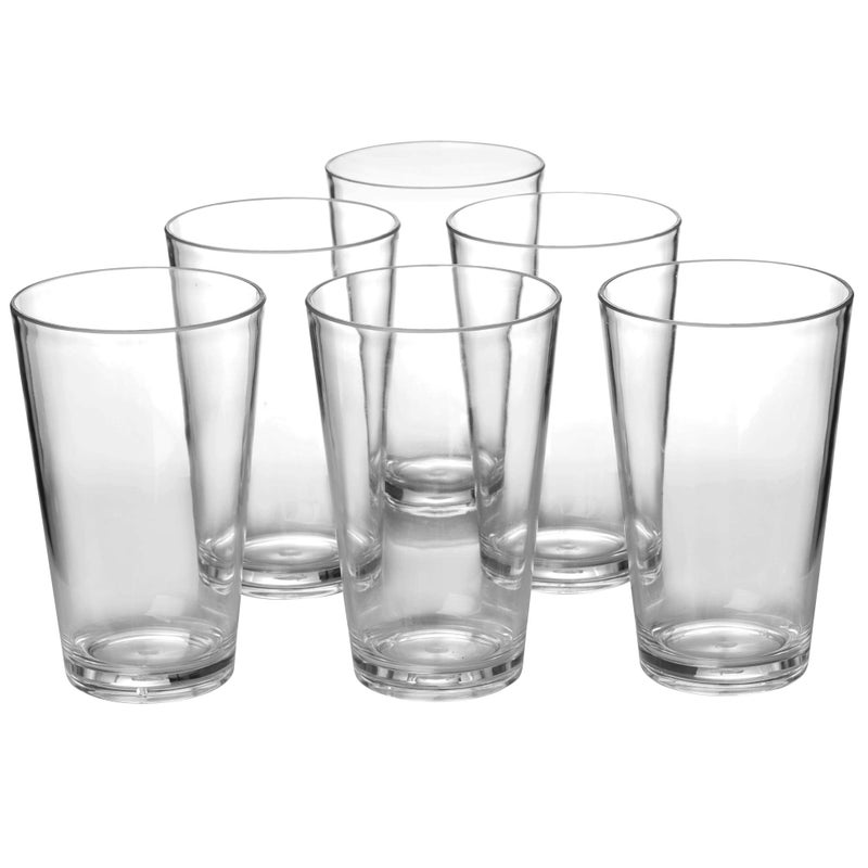YUYUHUA Clear Plastic Drinking Glasses - BPA Free Cups 18 oz - Dishwasher Safe Classic Tumblers set of 6 - Acrylic Highball Tall Glasses for Kitchen Dining Outdoor (That Look Like Glass) - Image 1